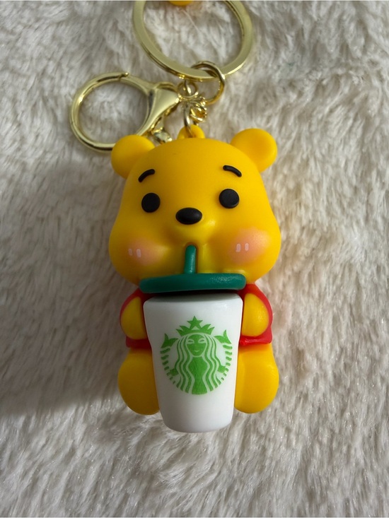 Other - Winnie Bear Yellow Keychain with Green-Logo Cup - Kids Toy